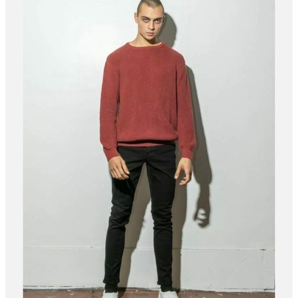 OAK Long Sleeve  Crewneck Men's Sweater Burn out Orange Size XS BNWT